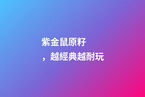 紫金鼠原籽，越經典越耐玩